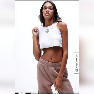 PacSun Peace Ribbed Tank Top Size L
